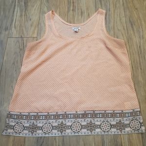 Old Navy Geometric Orange Sleeveless Blouse L